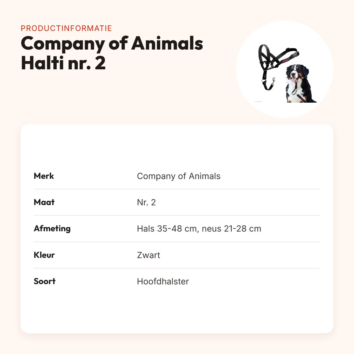 Company of Animals Halti headcollar zwart nr. 2 – tegen trekken – productinformatie