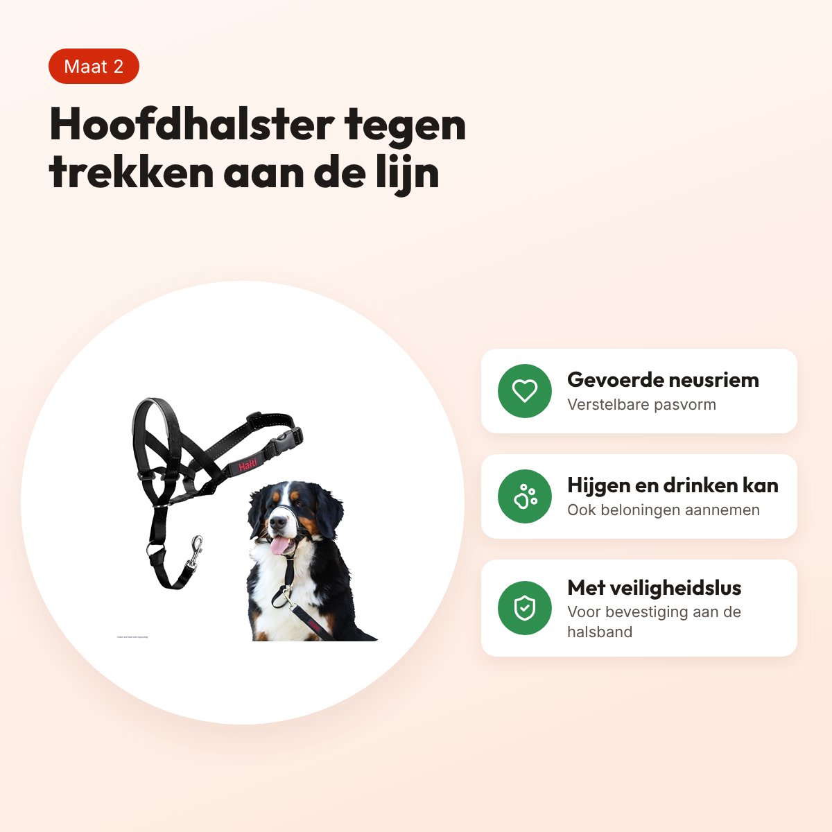 Company of Animals Halti headcollar zwart nr. 2 – tegen trekken – voordelen