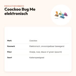 Coockoo Bug Me! elektronisch kattenspeelgoed – kevertje met veertjes – productinformatie