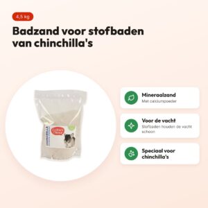 Critter's Choice chinchilla badzand 4,5 kg – mineraalzand met calciumpoeder – voordelen
