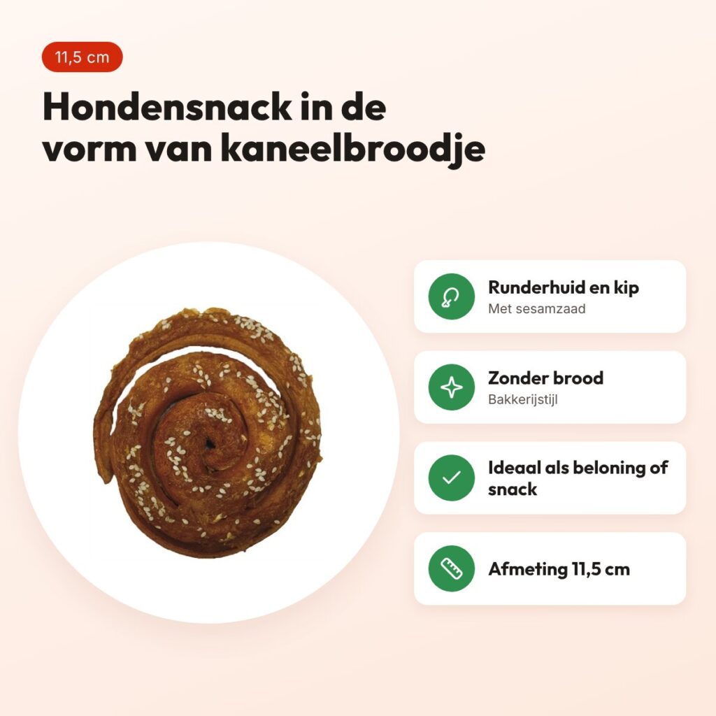 Croci Bakery kaneelbroodje kip 11,5 cm – hondensnack van runderhuid – voordelen
