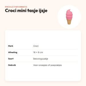 Croci beloningszakje ijsje 16 x 6 cm – met rits en clip – productinformatie