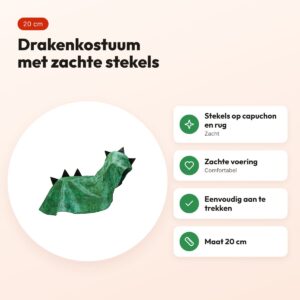 Croci Halloween drakenmantel Tricky Dragon groen 20 cm – voordelen