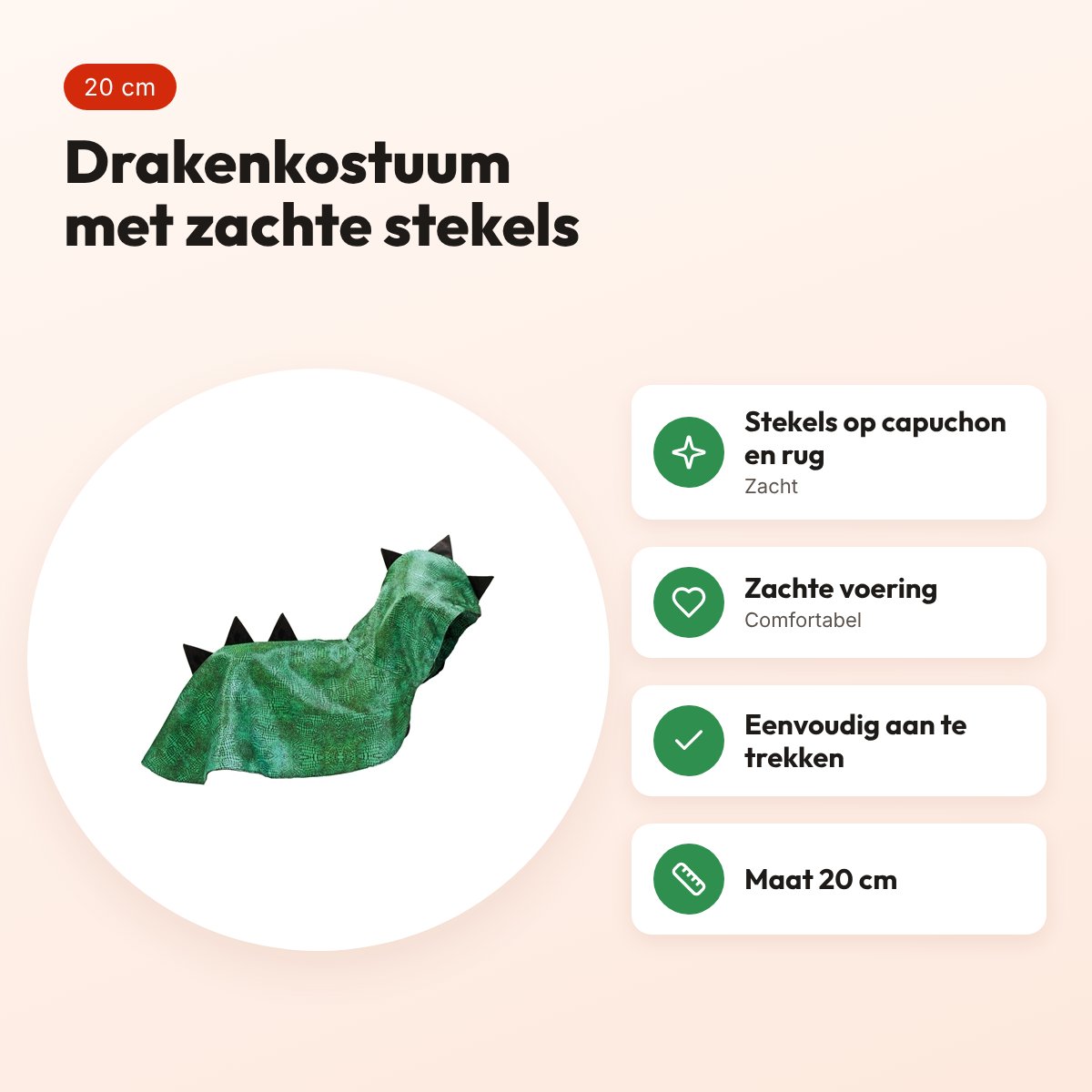 Croci Halloween drakenmantel Tricky Dragon groen 20 cm – voordelen