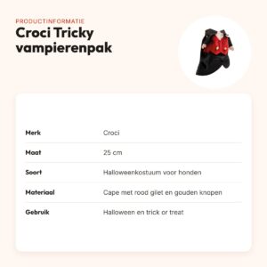 Croci Halloween vampierenpak Tricky voor honden 25 cm – met cape – productinformatie