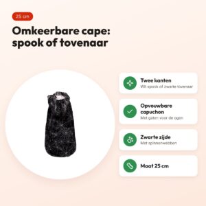 Croci hondencape Tricky Ghost 25 cm – omkeerbaar spook en tovenaar – voordelen