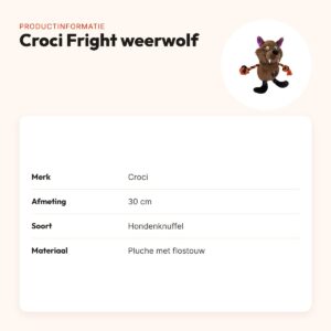 Croci hondenknuffel Fright weerwolf met flostouw 30 cm – productinformatie