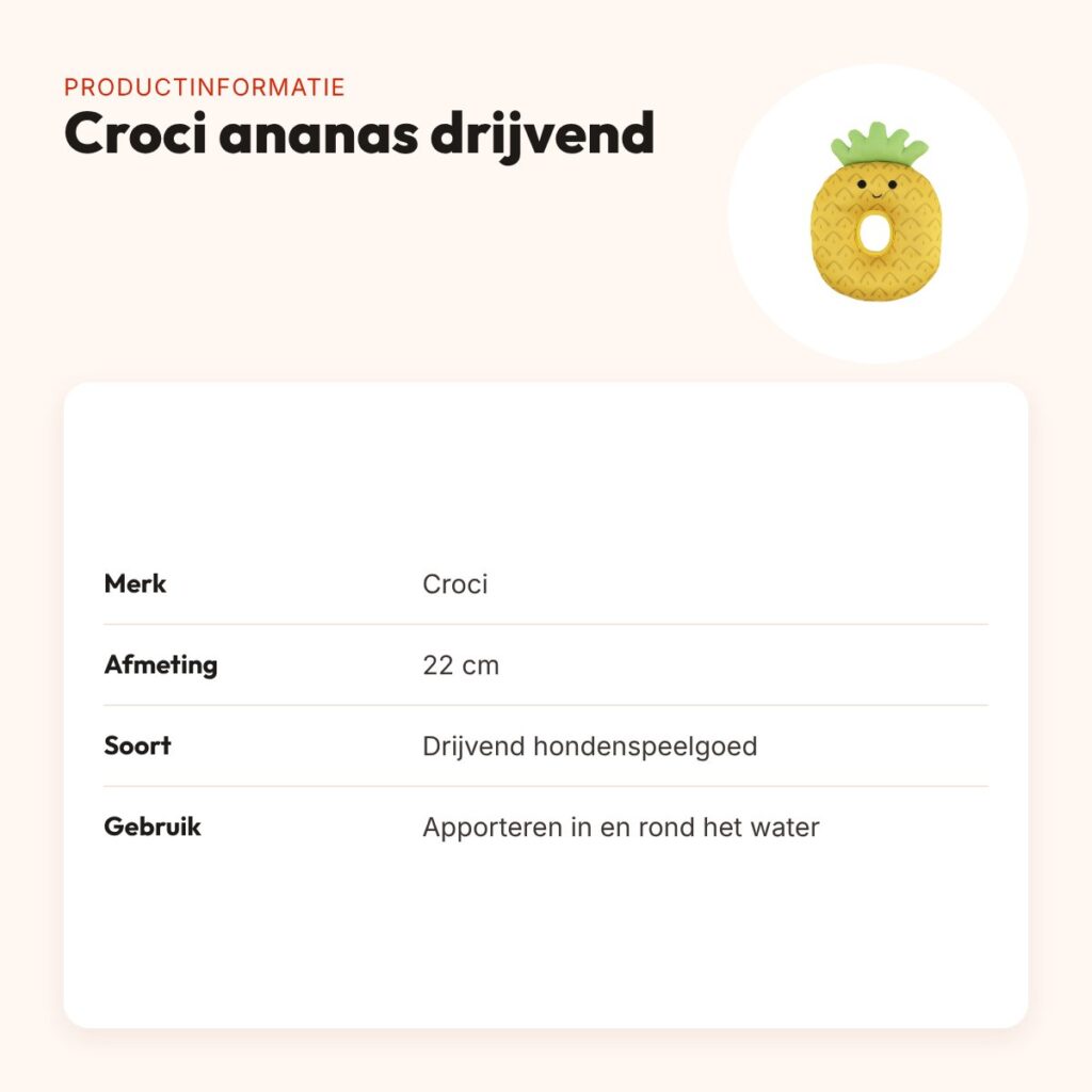 Croci hondenspeelgoed ananas drijvend 22 cm – met pieper – productinformatie