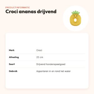 Croci hondenspeelgoed ananas drijvend 22 cm – met pieper – productinformatie