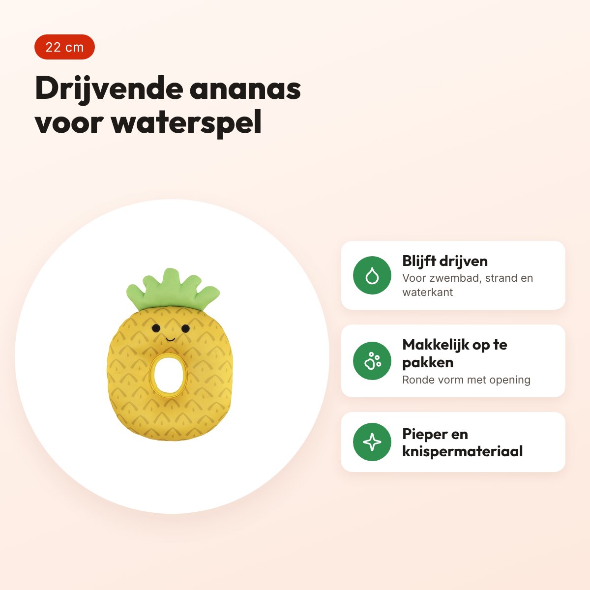 Croci hondenspeelgoed ananas drijvend 22 cm – met pieper – voordelen
