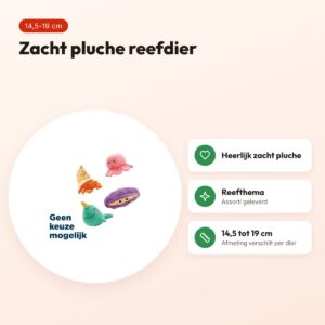 Croci hondenspeelgoed reefdier pluche 14,5-19 cm – assorti – voordelen