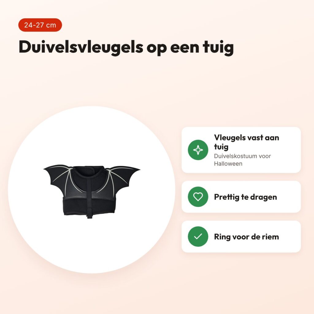 Croci hondentuig Fright Night Wings 24-27 cm – Halloween duivel – voordelen
