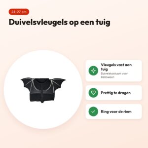 Croci hondentuig Fright Night Wings 24-27 cm – Halloween duivel – voordelen