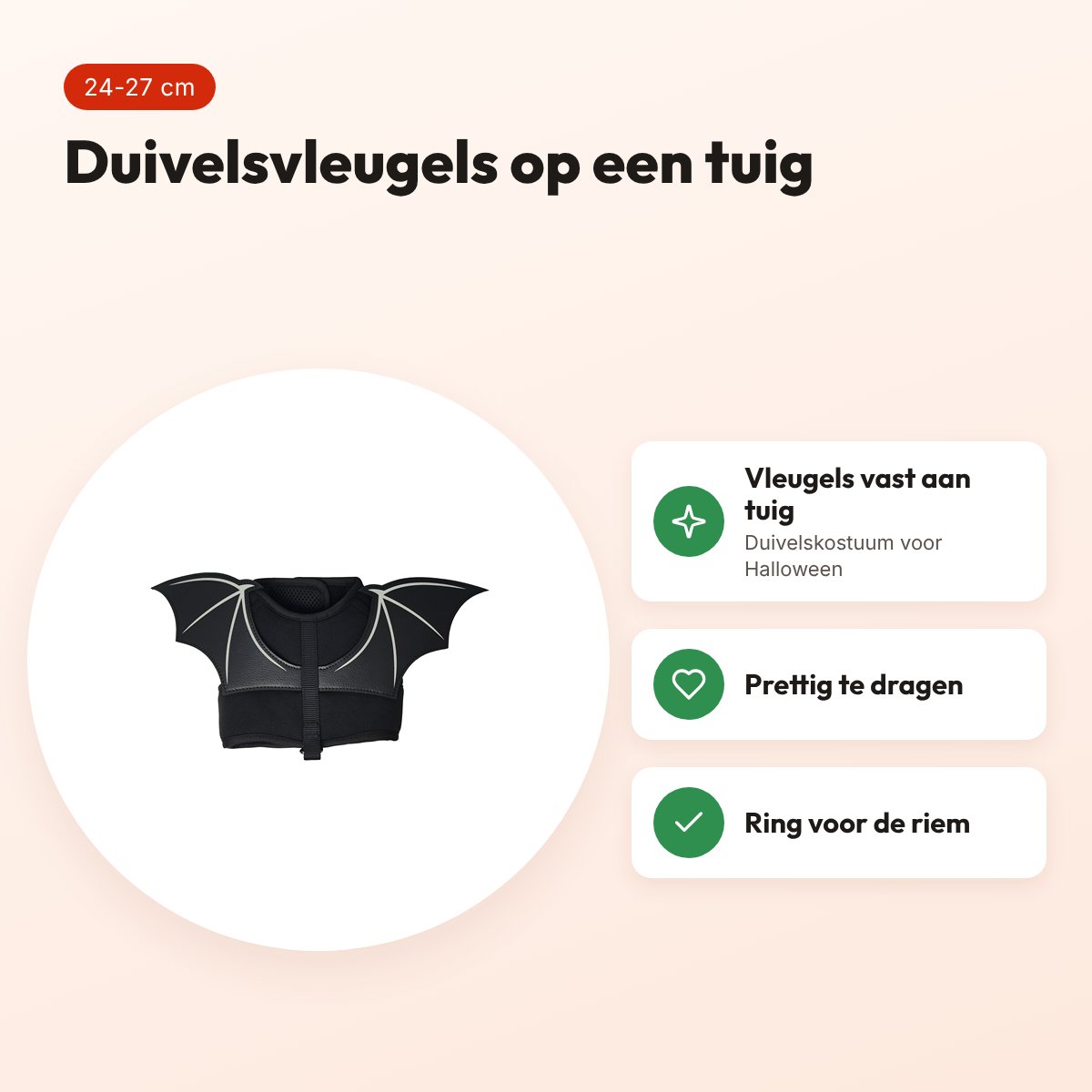 Croci hondentuig Fright Night Wings 24-27 cm – Halloween duivel – voordelen