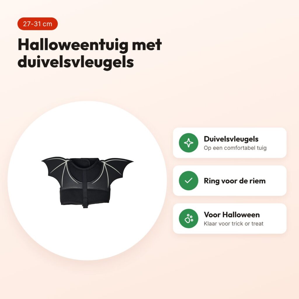 Croci hondentuig Fright Night Wings 27-31 cm – Halloween duivel – voordelen