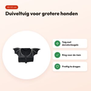 Croci hondentuig Fright Night Wings 46-53 cm – Halloween duivel – voordelen