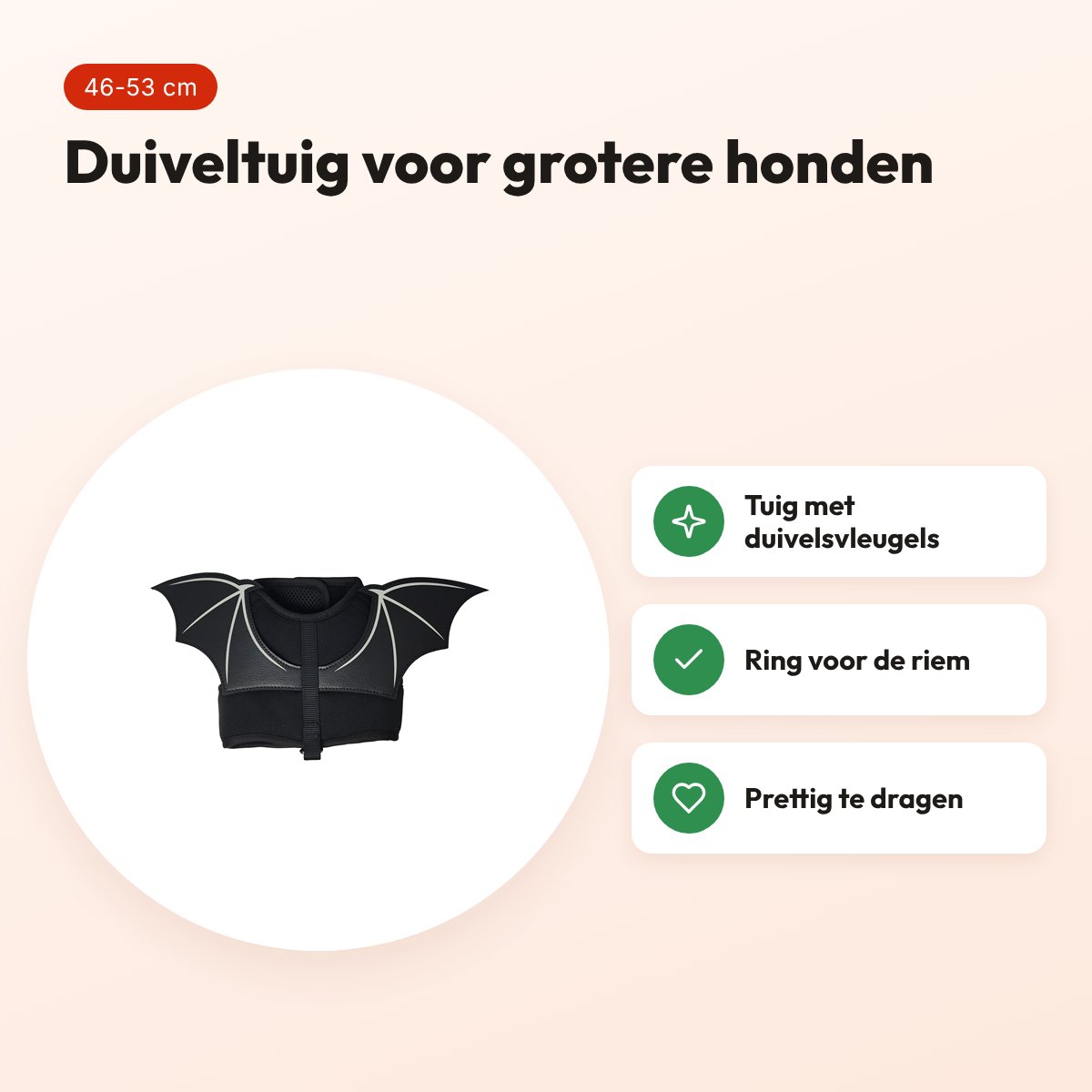 Croci hondentuig Fright Night Wings 46-53 cm – Halloween duivel – voordelen