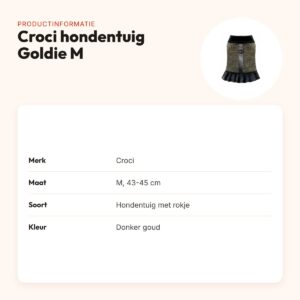 Croci hondentuig Goldie M 43-45 cm – jurkje met kraagje – productinformatie