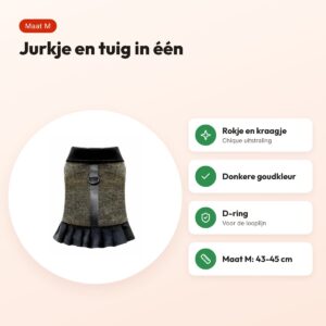 Croci hondentuig Goldie M 43-45 cm – jurkje met kraagje – voordelen