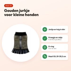 Croci hondentuig Goldie XS 29-30,5 cm – jurkje met kraagje – voordelen