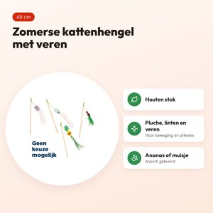 Croci kattenhengel Summer assorti 40 cm – houten stok – voordelen