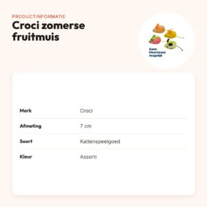 Croci kattenspeelgoed zomerse fruitmuis assorti 7 cm – productinformatie
