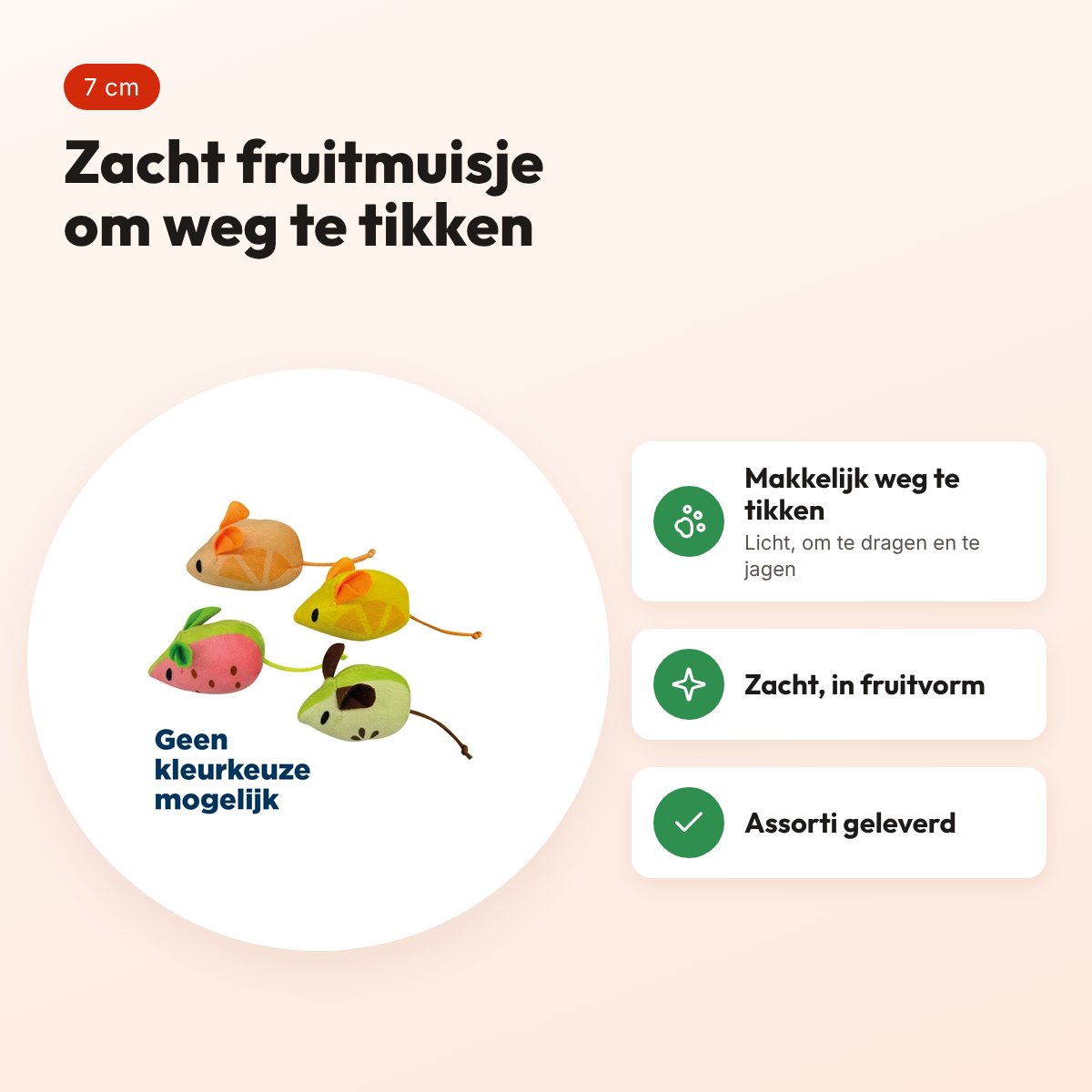 Croci kattenspeelgoed zomerse fruitmuis assorti 7 cm – voordelen