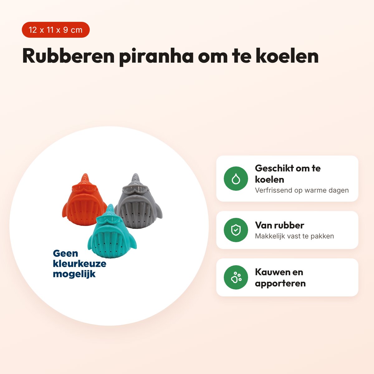 Croci koelspeelgoed piranha assorti 12 cm – rubber – voordelen