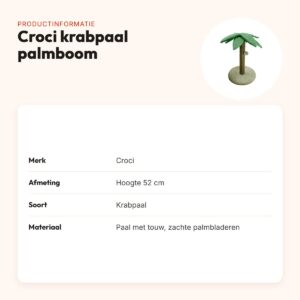 Croci krabpaal palmboom 52 cm – met hangend balletje – productinformatie