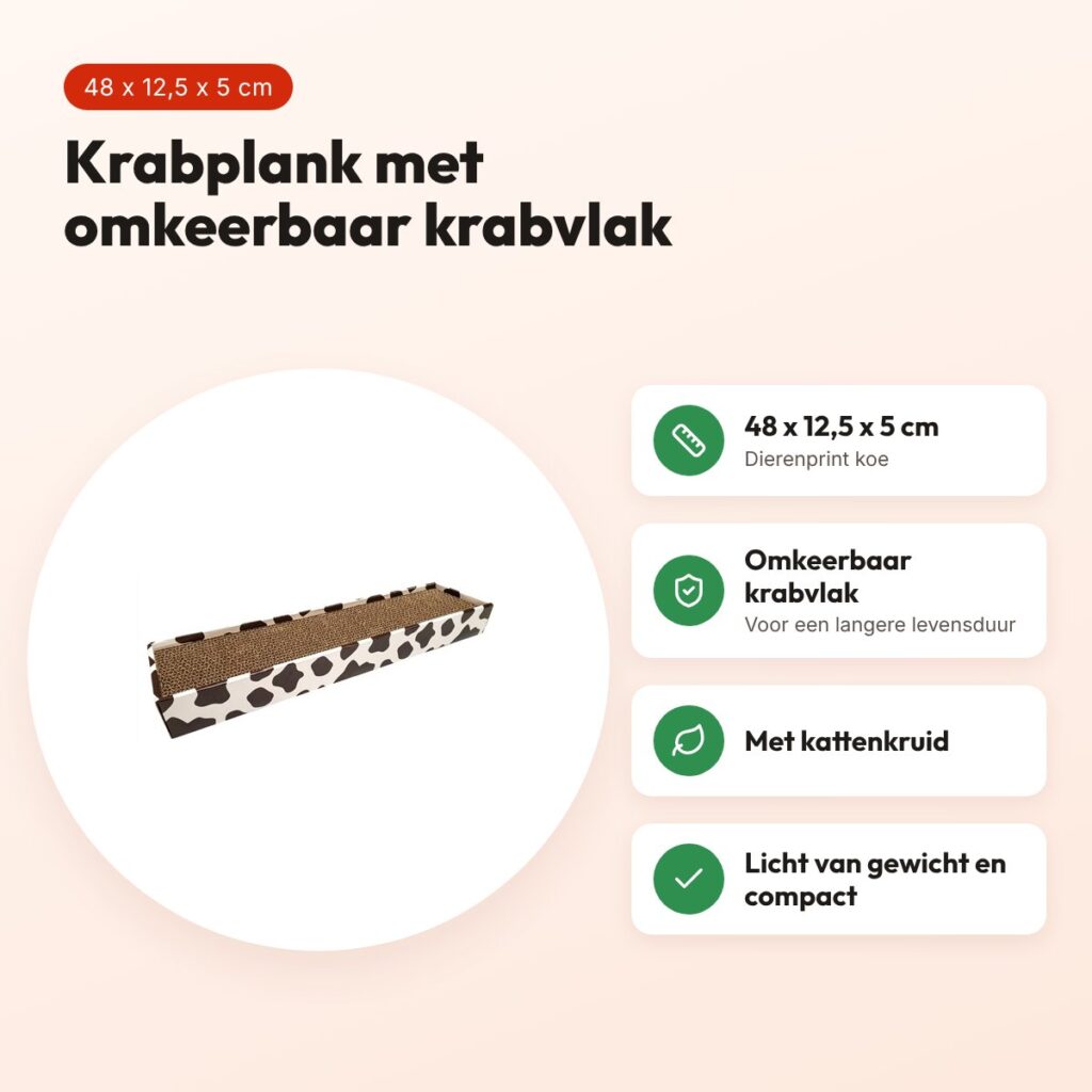 Croci krabplank Homedecor dierenprint koe 48 x 12,5 x 5 cm – voordelen