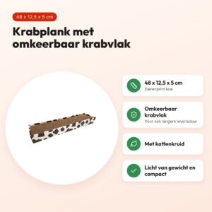 Croci krabplank Homedecor dierenprint koe 48 x 12,5 x 5 cm – voordelen