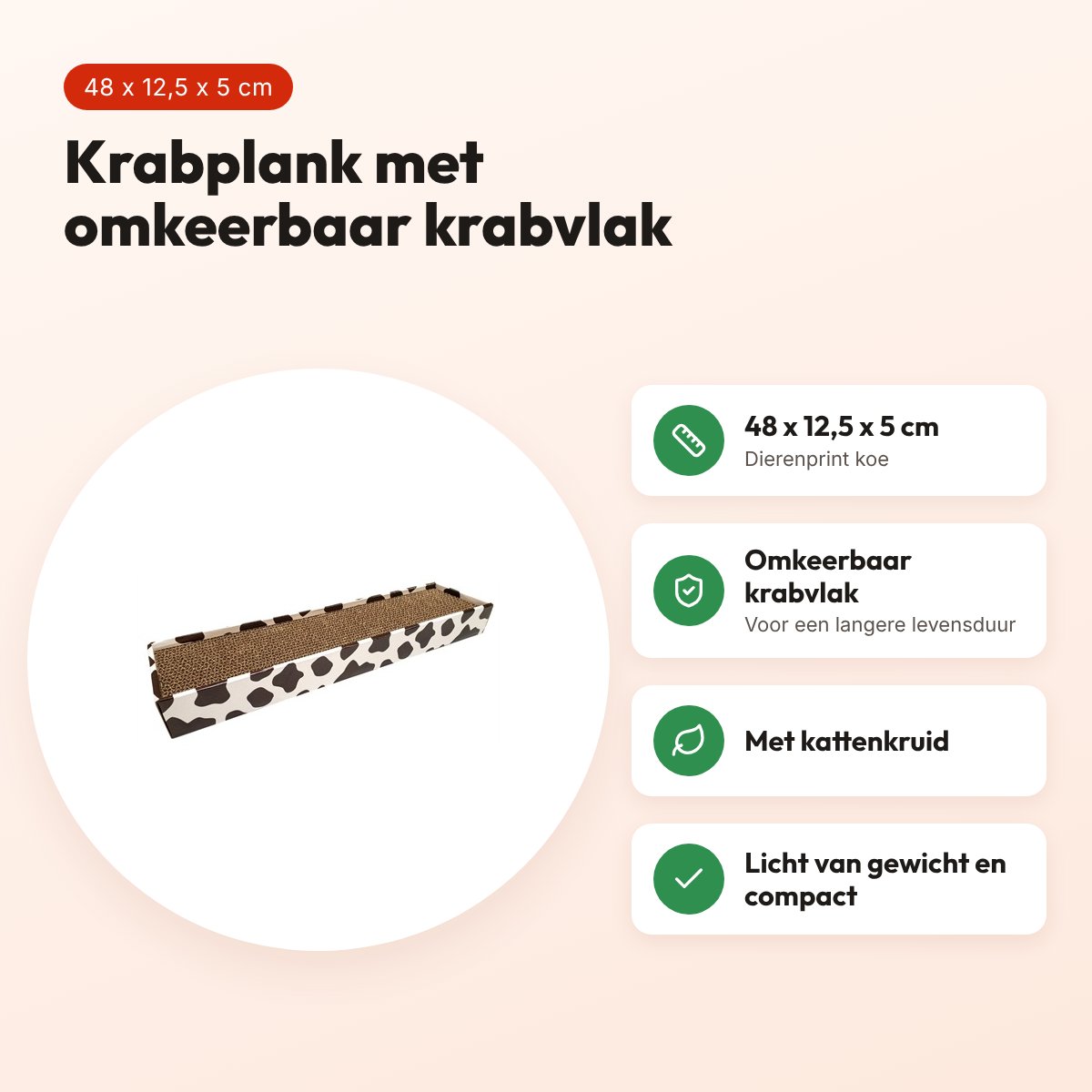Croci krabplank Homedecor dierenprint koe 48 x 12,5 x 5 cm – voordelen