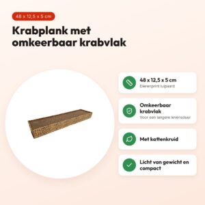 Croci krabplank Homedecor dierenprint luipaard 48 x 12,5 x 5 cm – voordelen