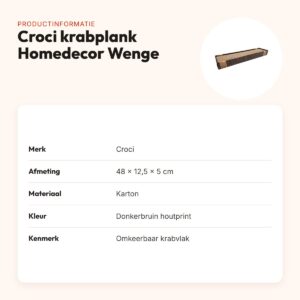 Croci krabplank Homedecor Wenge houtprint donkerbruin 48 x 12,5 x 5 cm – productinformatie