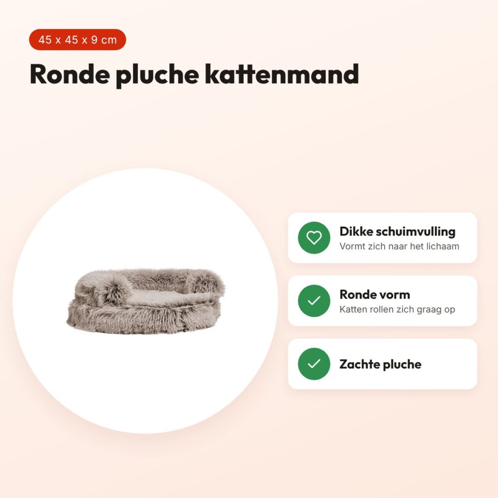 Croci Sofa kattenmand Bicolor beige 45 x 45 x 9 cm – rond, pluche – voordelen