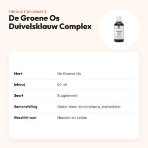 De Groene Os Duivelsklauw Complex 50 ml – bewegingsapparaat, hond en kat – productinformatie