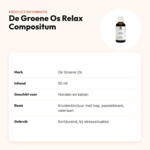 De Groene Os Relax Compositum 50 ml – kruidentinctuur, hond en kat – productinformatie