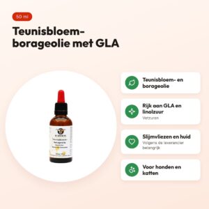 De Groene Os teunisbloem-borageolie 50 ml – supplement hond en kat – voordelen