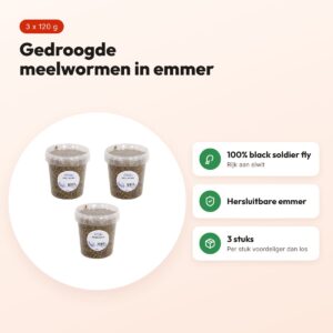 De Vries Black Soldier Fly meelwormen 120 g (870 ml) – multipack 3 stuks – voordelen