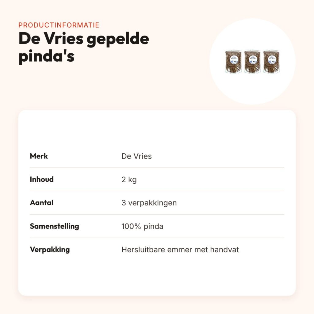 De Vries gepelde pinda's 2 kg – hersluitbare emmer, multipack 3 stuks – productinformatie