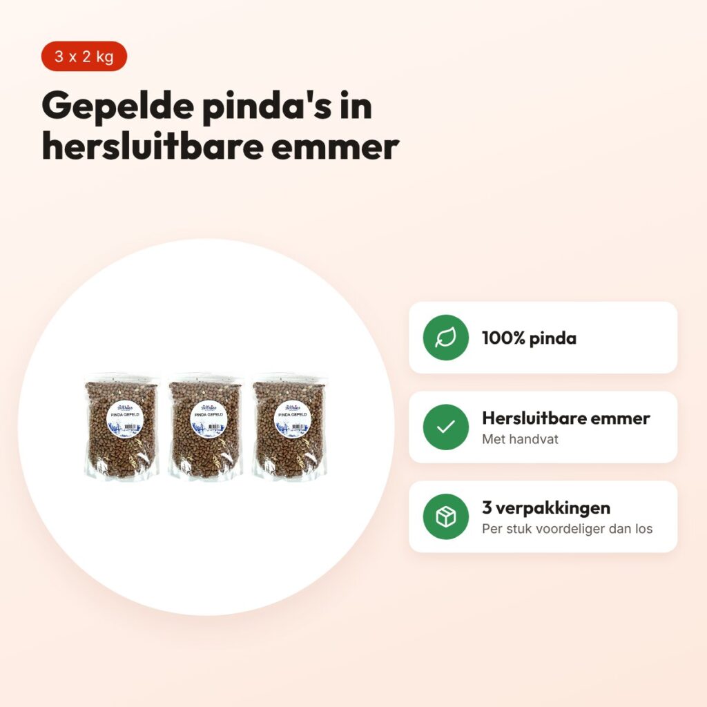 De Vries gepelde pinda's 2 kg – hersluitbare emmer, multipack 3 stuks – voordelen