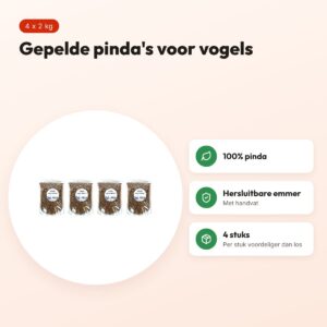 De Vries gepelde pinda's 2 kg – hersluitbare emmer, multipack 4 stuks – voordelen