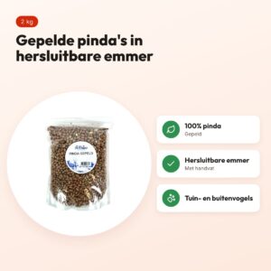 De Vries gepelde pinda's 2 kg – hersluitbare emmer voor buitenvogels – voordelen