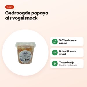 De Vries papaya chunks 155 ml (ca. 100 g) – vogelsnack – voordelen