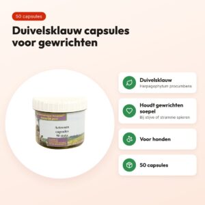 Dierendrogist artrosen capsules 50 stuks – duivelsklauw, voor honden – voordelen