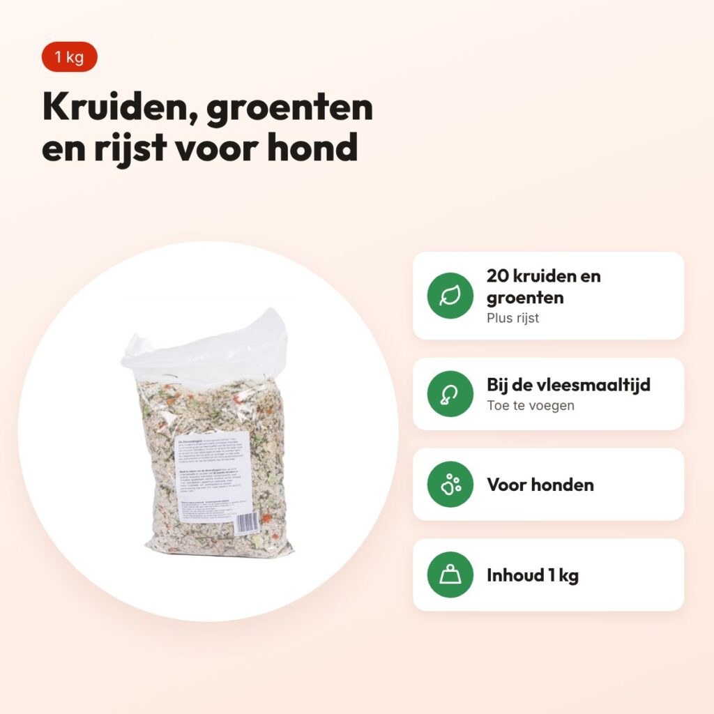 Dierendrogist Back to Nature kruiden/groenten/rijst 1 kg – hond – voordelen