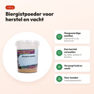 Dierendrogist biergist poeder 200 g – voedingssupplement hond – voordelen