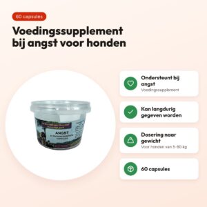Dierendrogist bij angst capsules 60 stuks – voor honden – voordelen