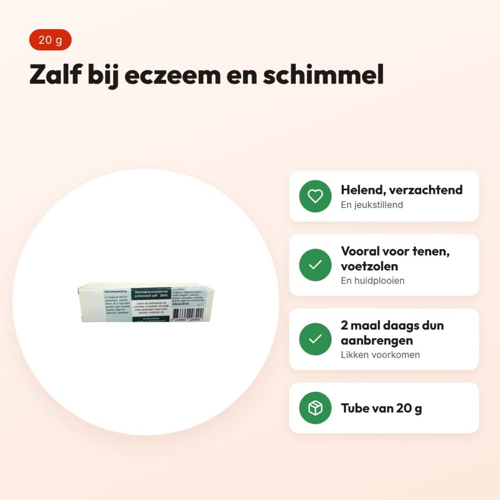 Dierendrogist Dermatos eczeem en schimmelzalf 20 g – jeukstillend – voordelen