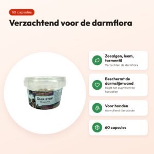 Dierendrogist Diar Stop capsules 60 stuks – darmflora hond – voordelen